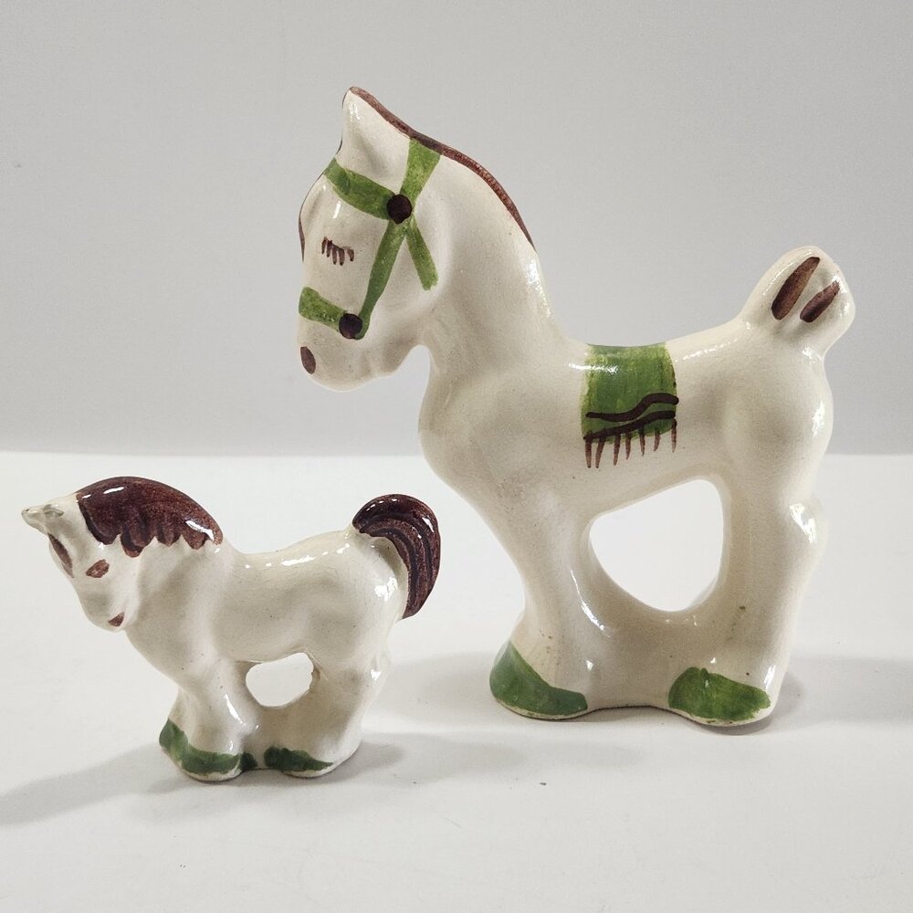 Vintage 1940s Rio Hondo Pottery Horse Figurines Set of 2